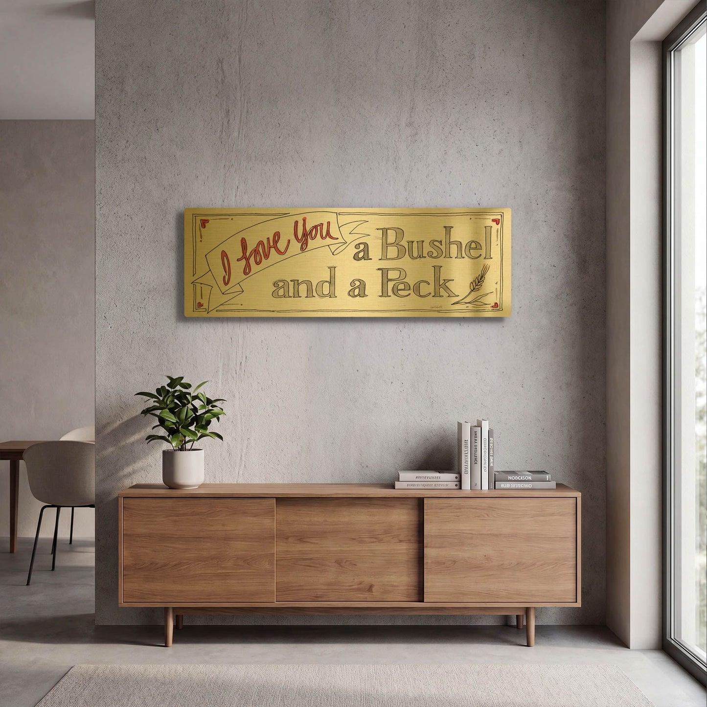 'Country Life IX' By Anne Tavoletti Gold Metal Wall Art