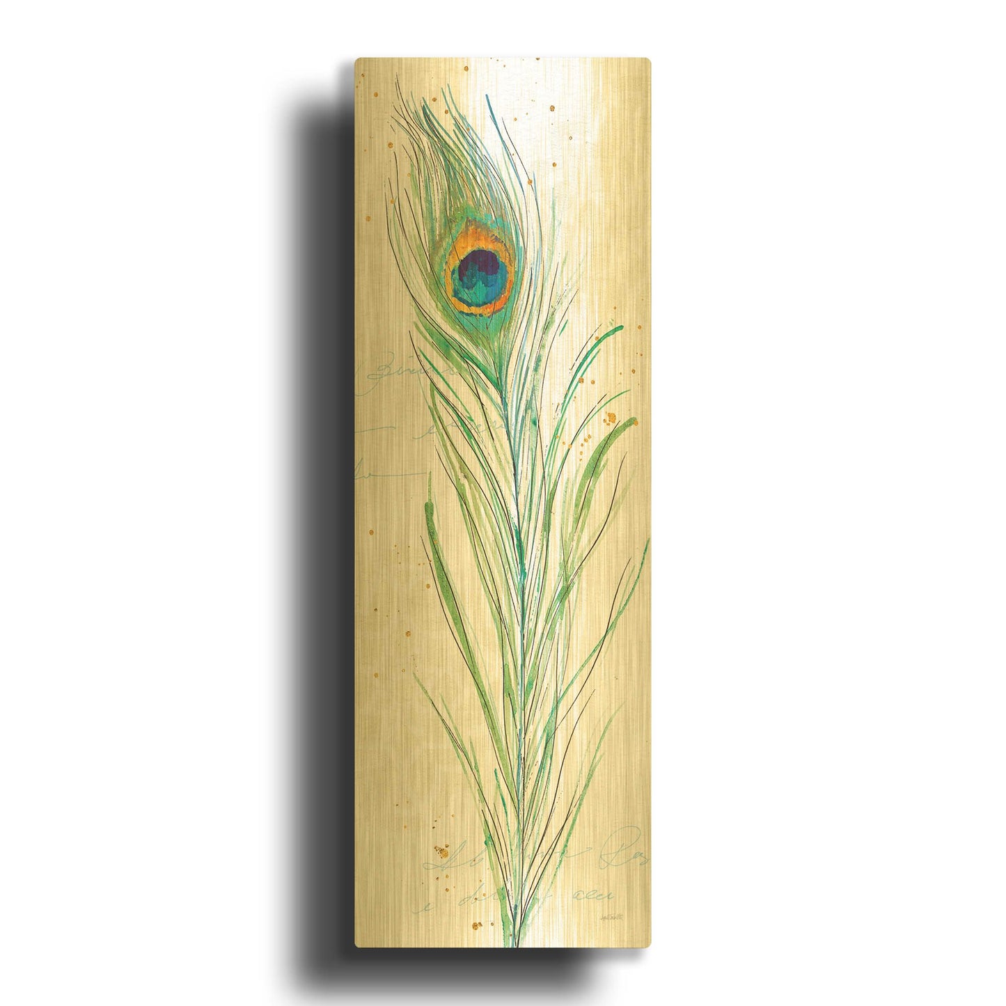 'Peacock Garden VI' By Anne Tavoletti Gold Metal Wall Art