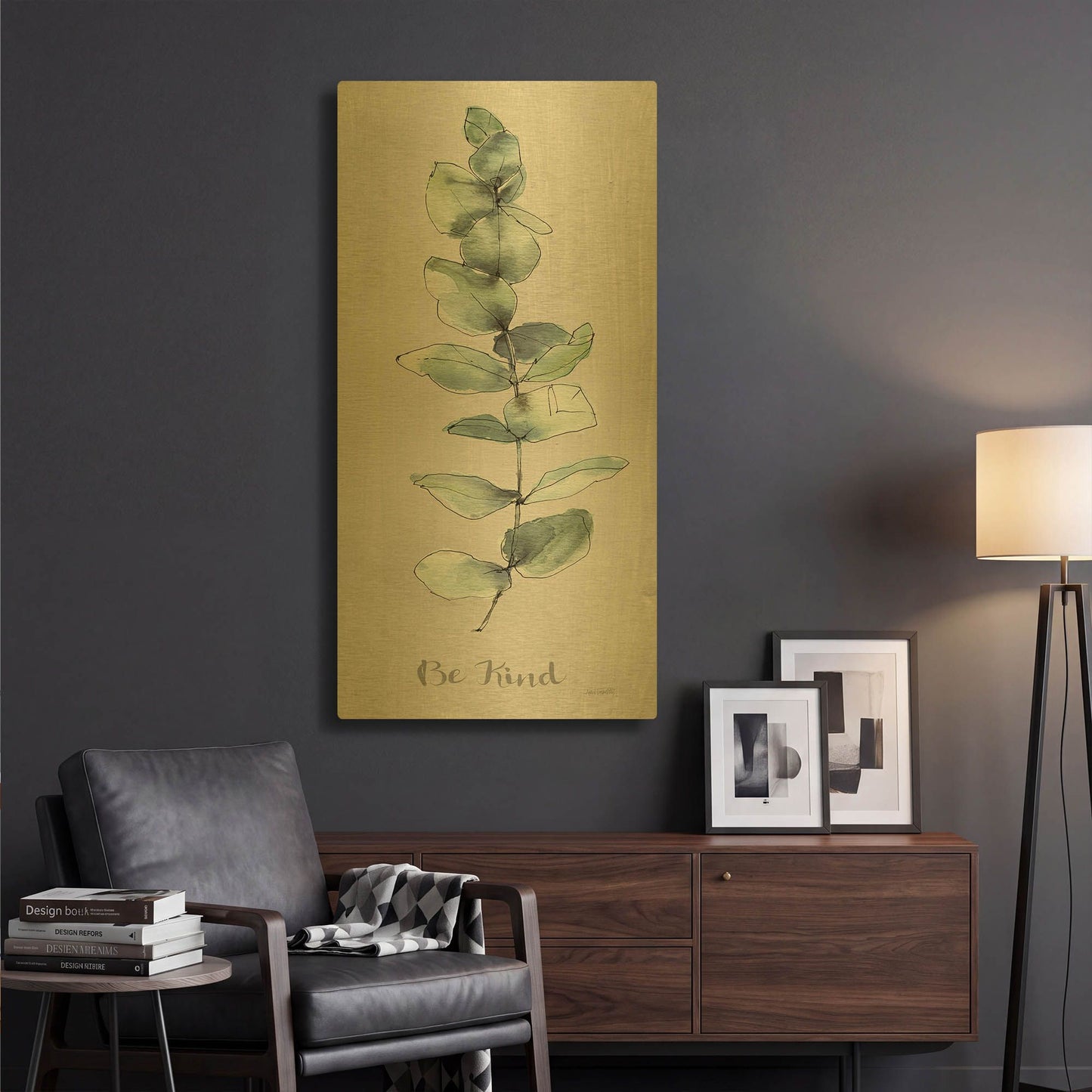 'Modern Farmhouse XIV' By Anne Tavoletti Gold Metal Wall Art