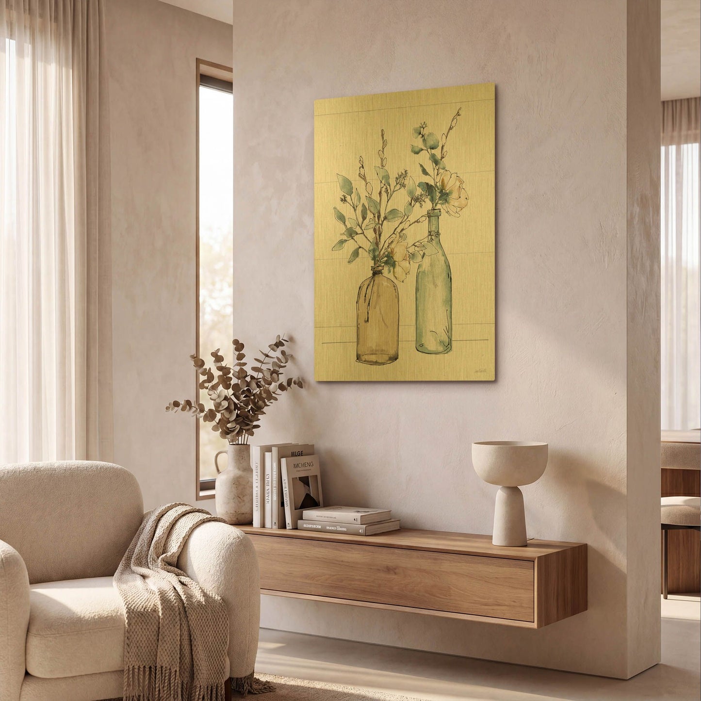 'Modern Farmhouse II' By Anne Tavoletti Gold Metal Wall Art