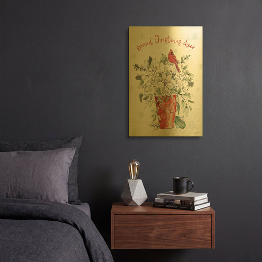 'Modern Farmhouse V Christmas' By Anne Tavoletti Gold Metal Wall Art