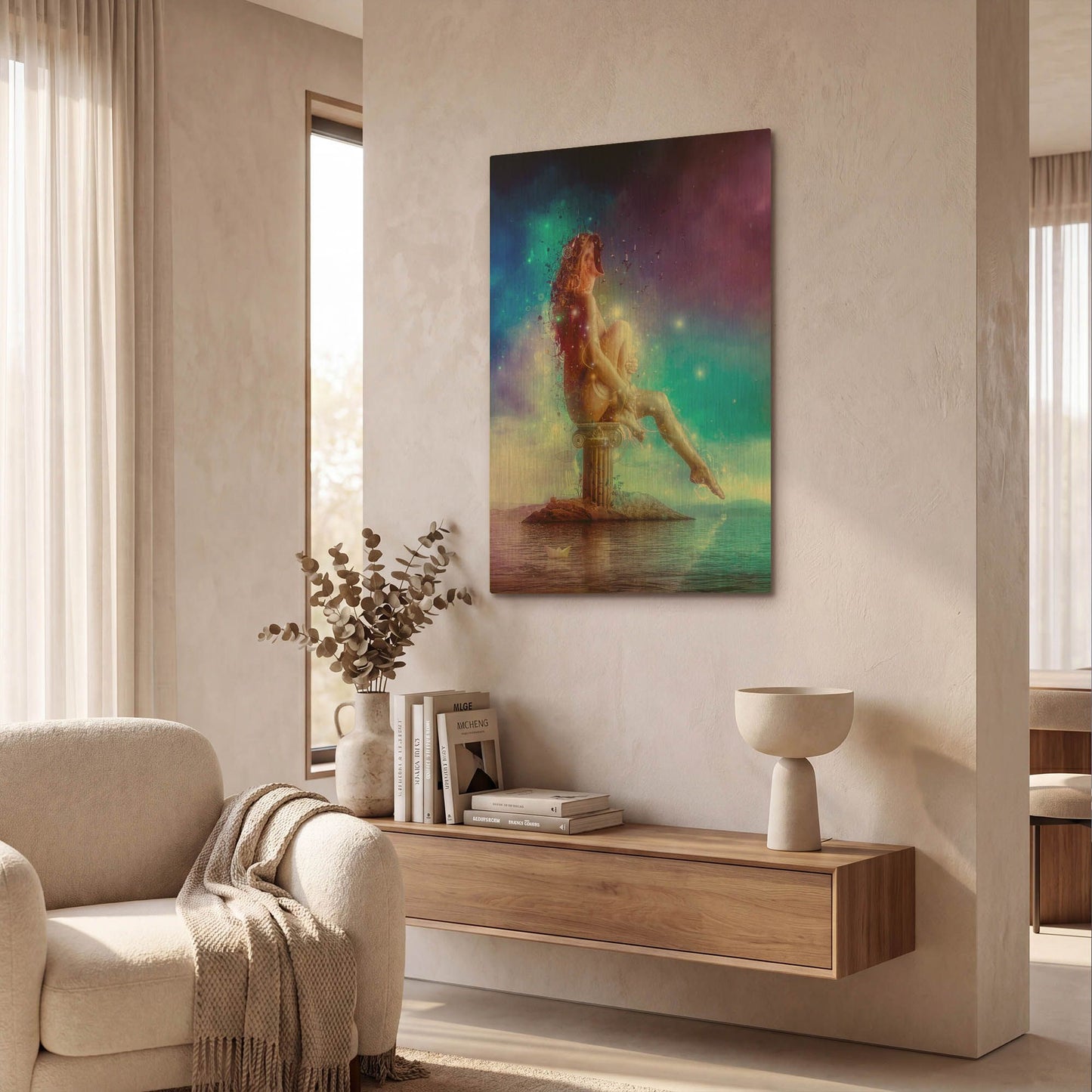 'Absent Minded' By Mario Sanchez Nevado Gold Metal Wall Art