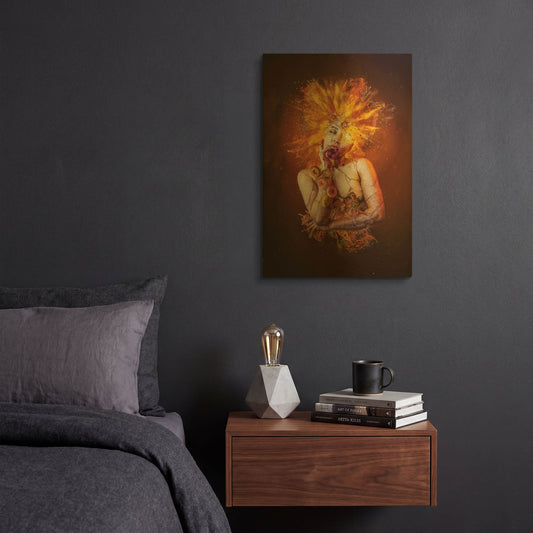 'Gluttony - Paradise Lost Seven Deadly Sins' By Mario Sanchez Nevado Gold Metal Wall Art