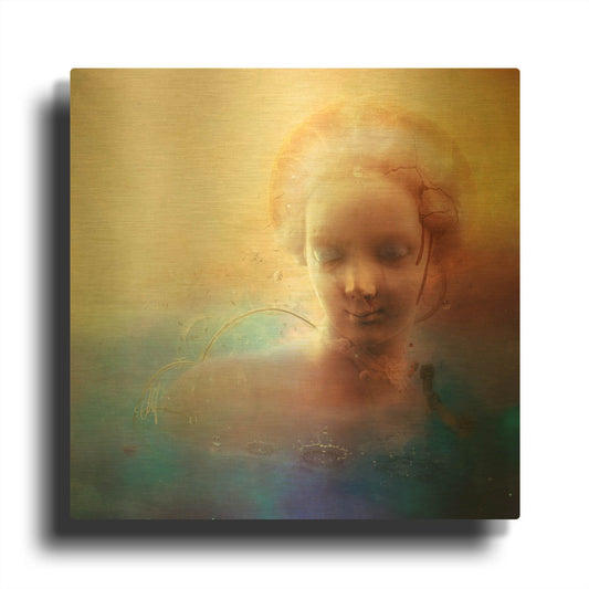 'Anachrone Circles' By Mario Sanchez Nevado Gold Metal Wall Art