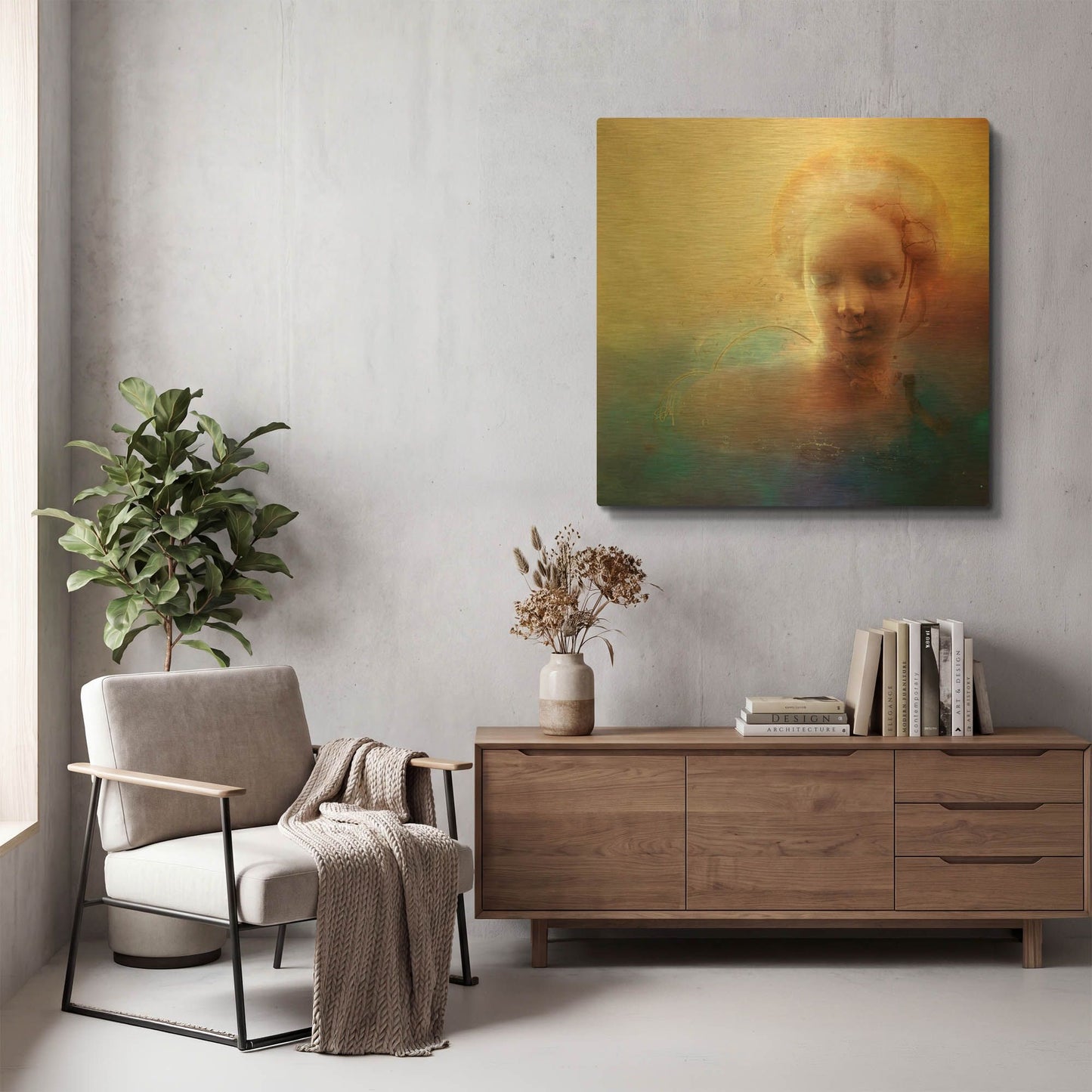 'Anachrone Circles' By Mario Sanchez Nevado Gold Metal Wall Art