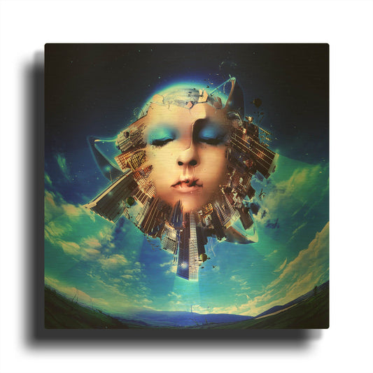 'City Of Light' By Mario Sanchez Nevado Gold Metal Wall Art