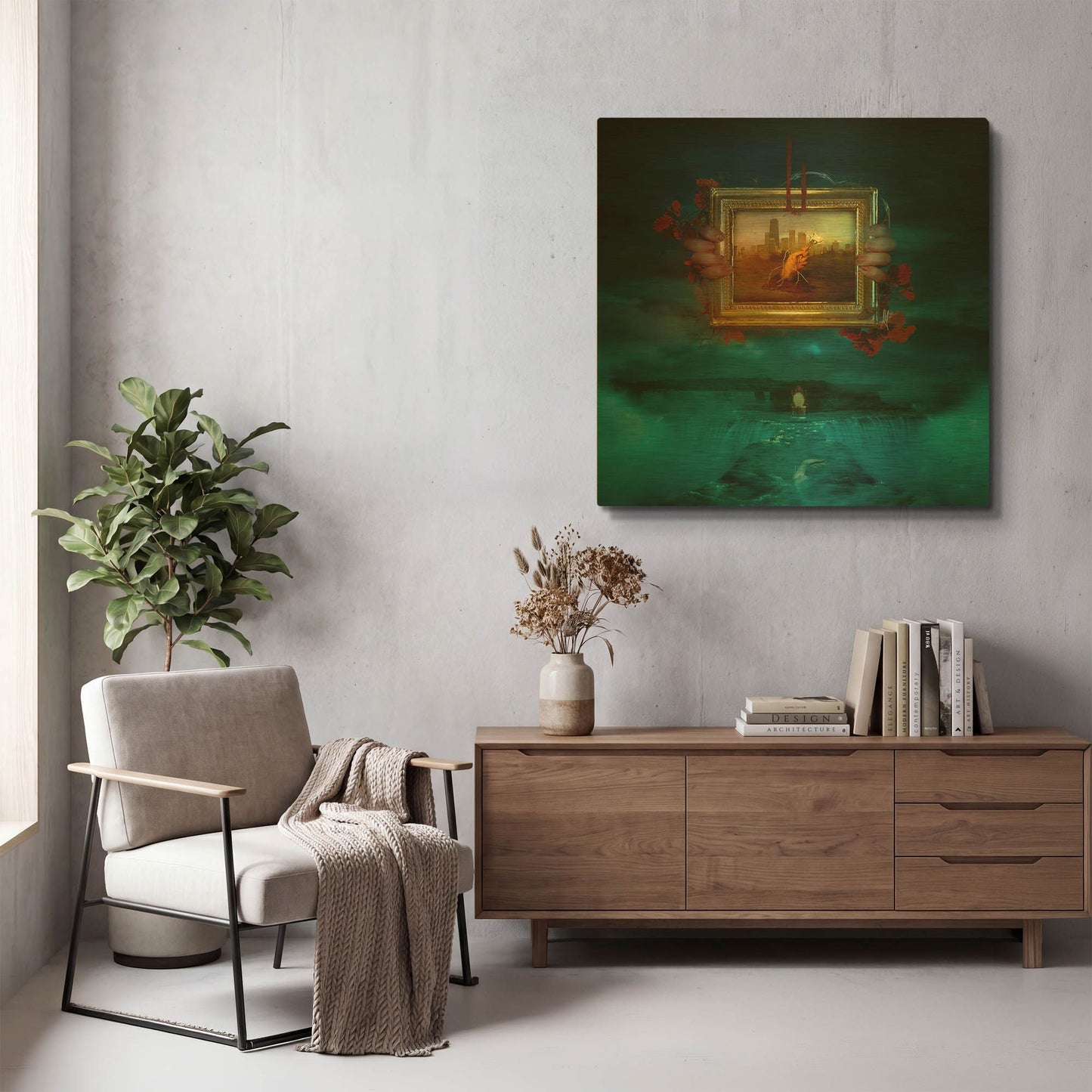'Dangerous Dreams' By Mario Sanchez Nevado Gold Metal Wall Art