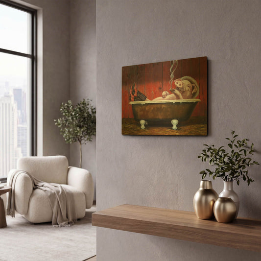 'Hog Heaven' By Lucia Heffernan Gold Metal Wall Art