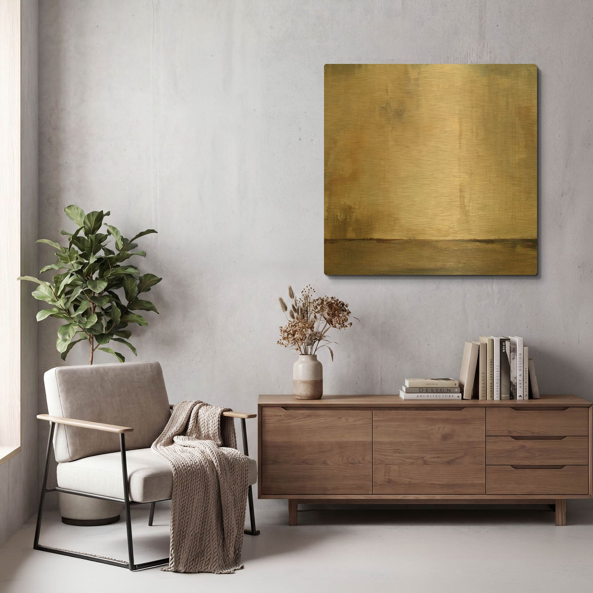 'The Space Of Dreams' By Karen Hale Gold Metal Wall Art
