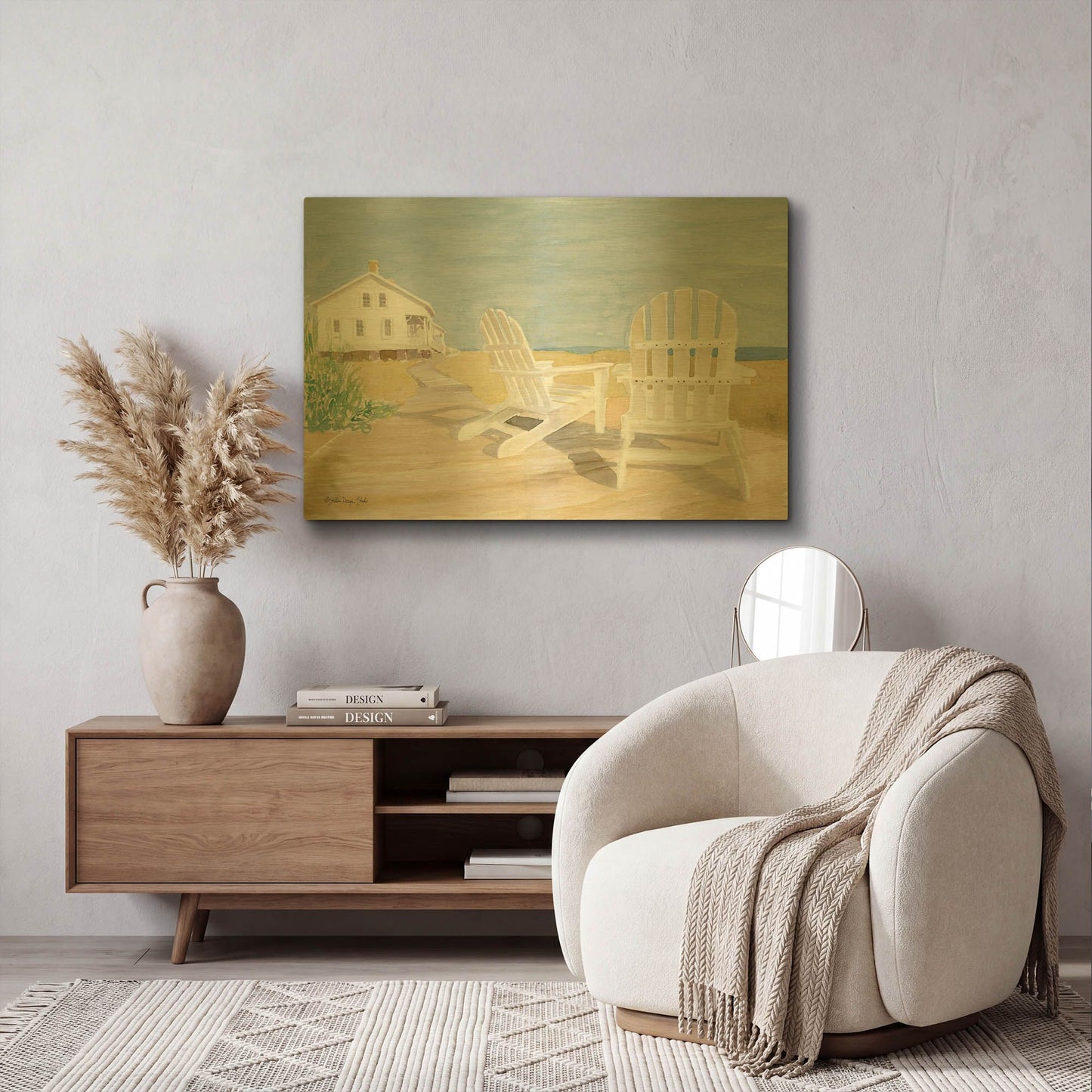 'Beach Chairs 1' By Stellar Design Studio Gold Metal Wall Art
