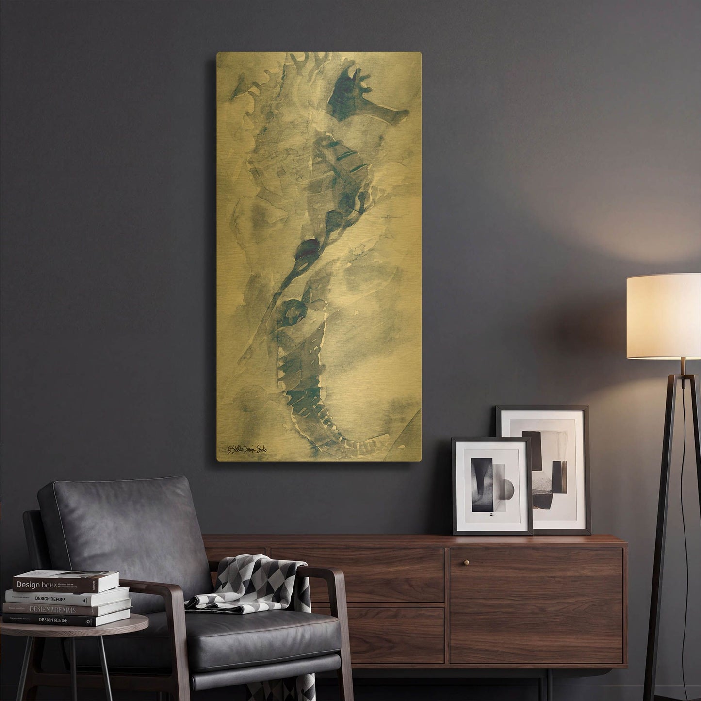 'Ocean Collection 1' By Stellar Design Studio Gold Metal Wall Art