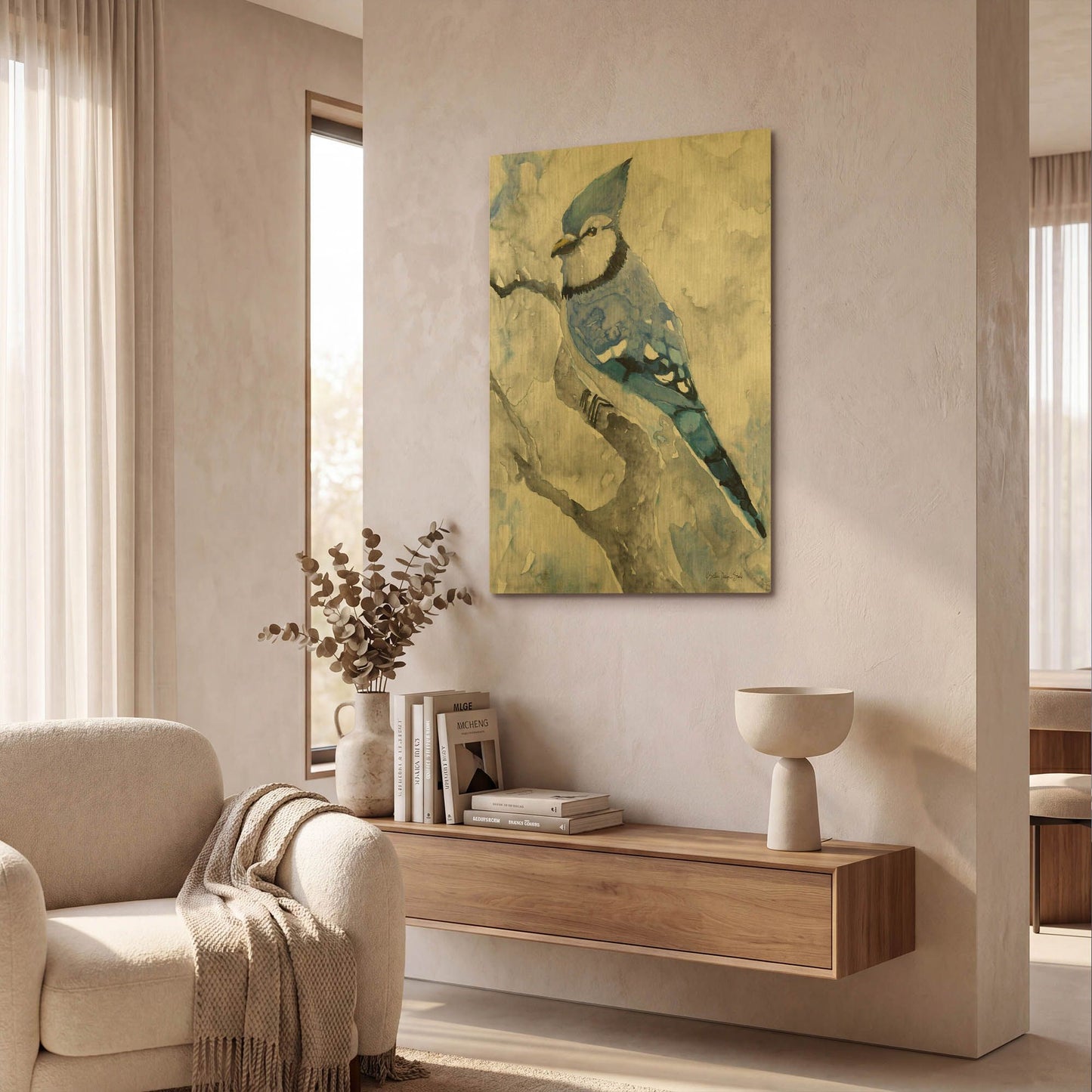 'Blue Jay 2' By Stellar Design Studio Gold Metal Wall Art
