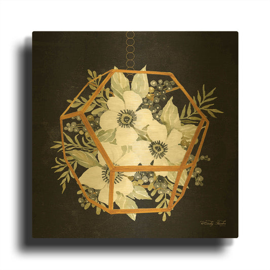 'Gold Geometric Hexagon' By Cindy Jacobs Gold Metal Wall Art