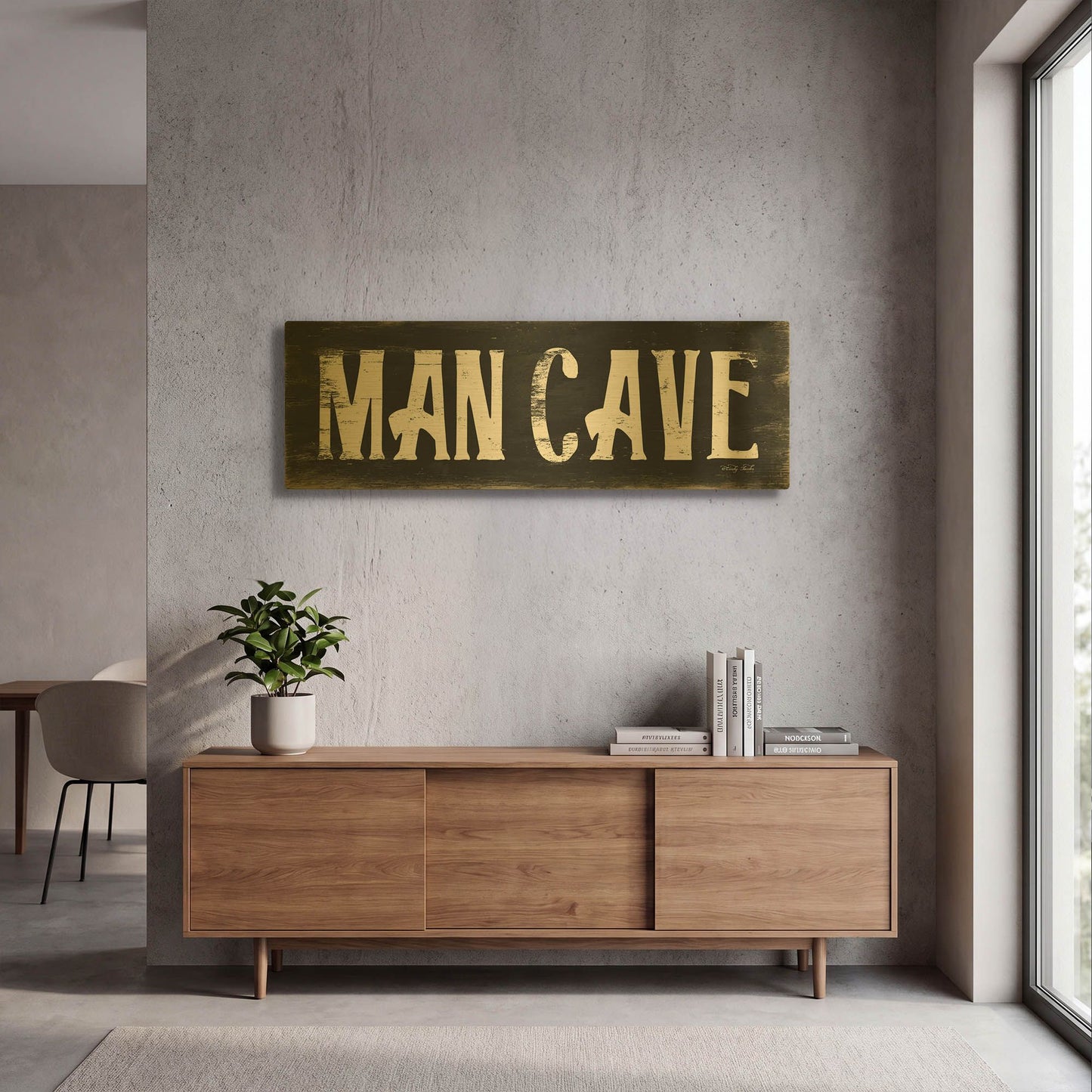 'Man Cave' By Cindy Jacobs Gold Metal Wall Art