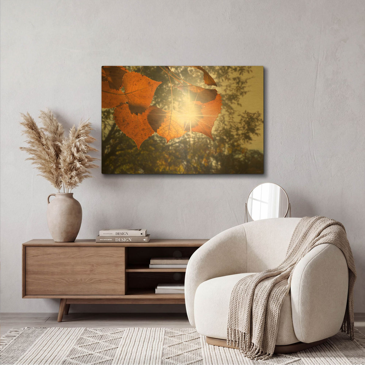 'Autumn 22' By Gordon Semmens Gold Metal Wall Art