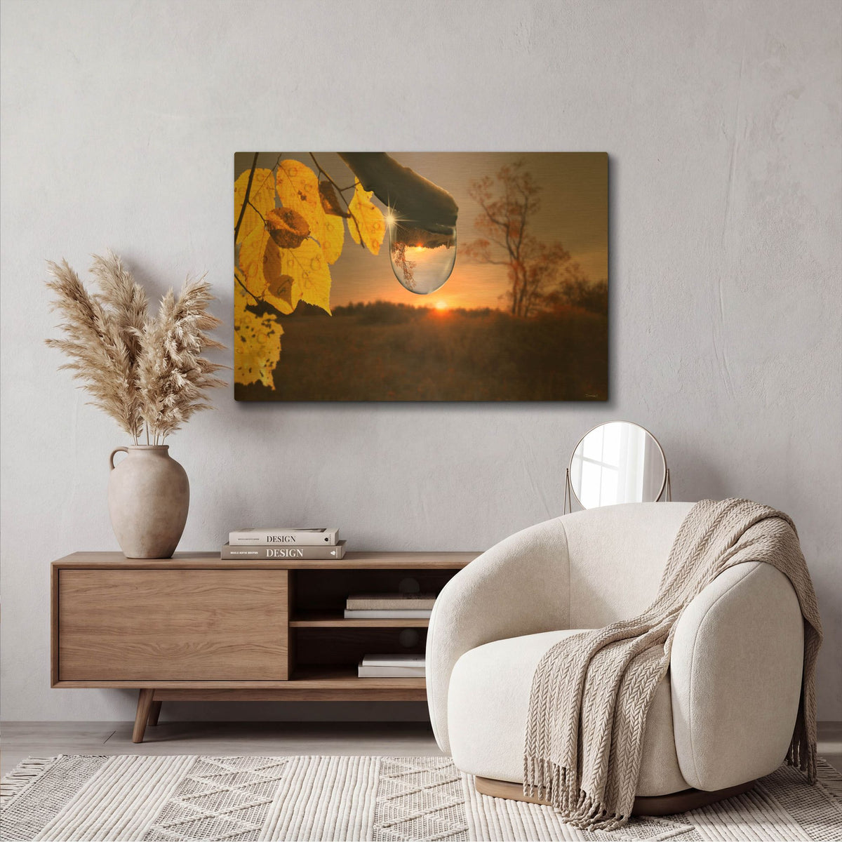 'Dewdrop Sunrise' By Gordon Semmens Gold Metal Wall Art