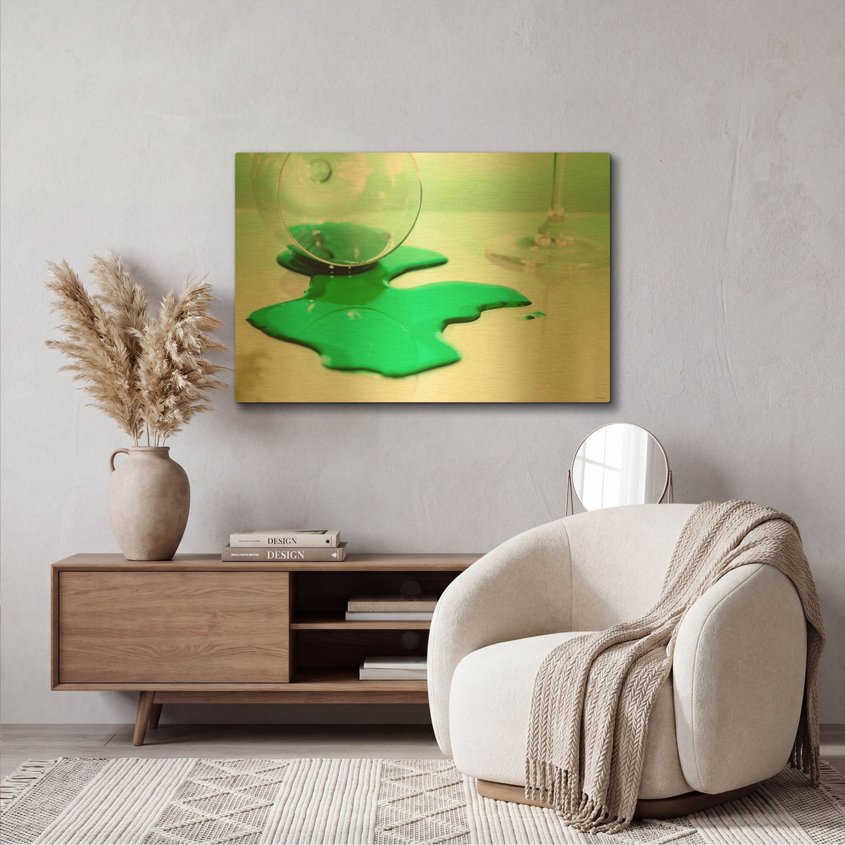 'Drink Splash 1' By Gordon Semmens Gold Metal Wall Art