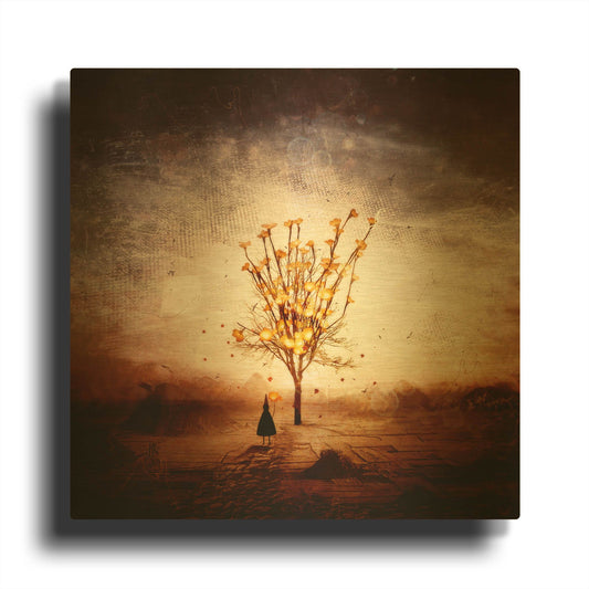 'Finding' By Mario Sanchez Nevado Gold Metal Wall Art