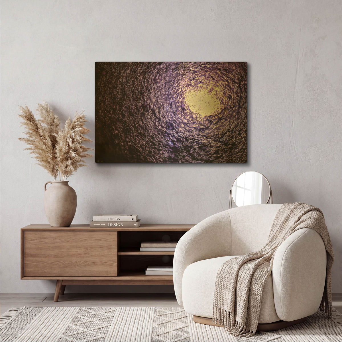 'Soap Suds 02' By Gordon Semmens Gold Metal Wall Art