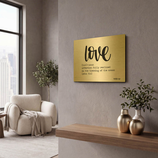 'Love' By Imperfect Dust Gold Metal Wall Art