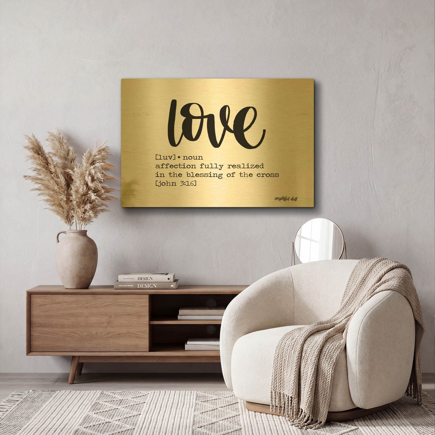 'Love' By Imperfect Dust Gold Metal Wall Art