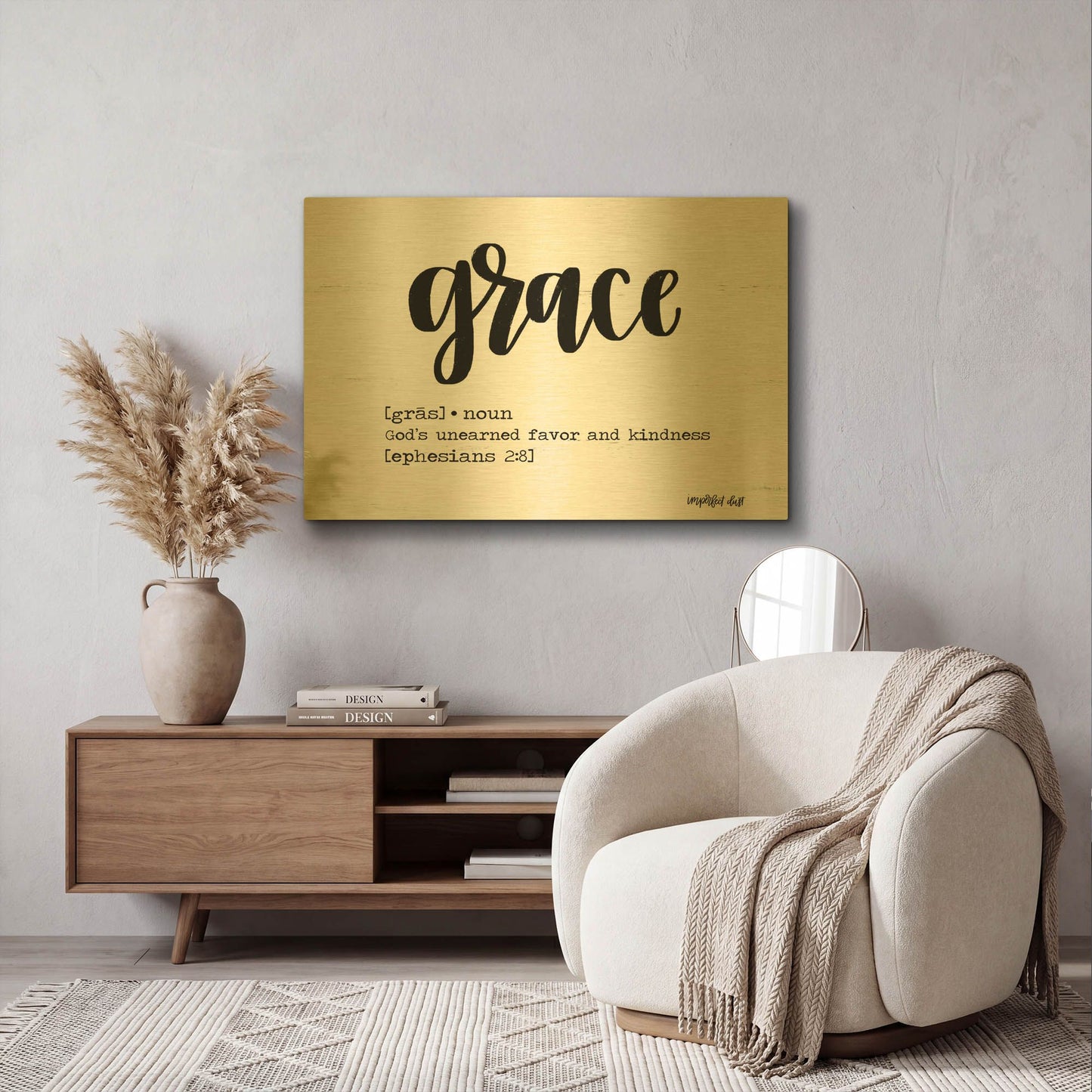 'Grace' By Imperfect Dust Gold Metal Wall Art
