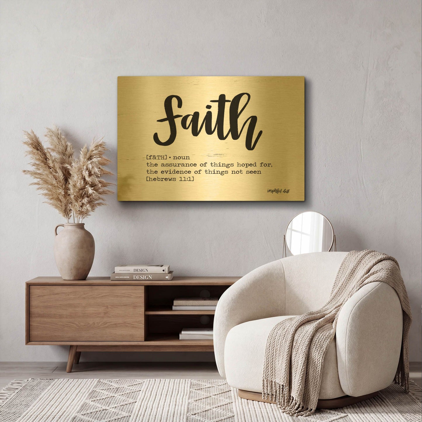 'Faith' By Imperfect Dust Gold Metal Wall Art