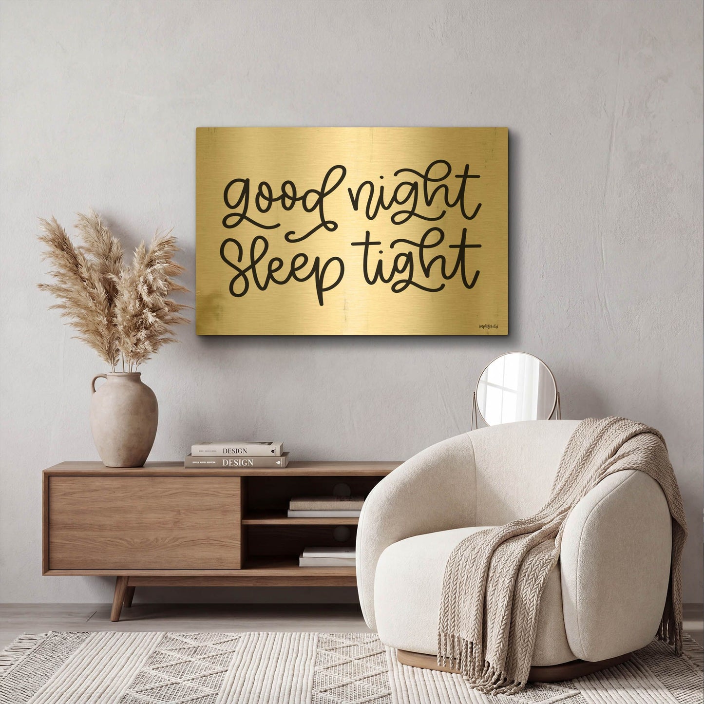 'Good Night, Sleep Tight' By Imperfect Dust Gold Metal Wall Art