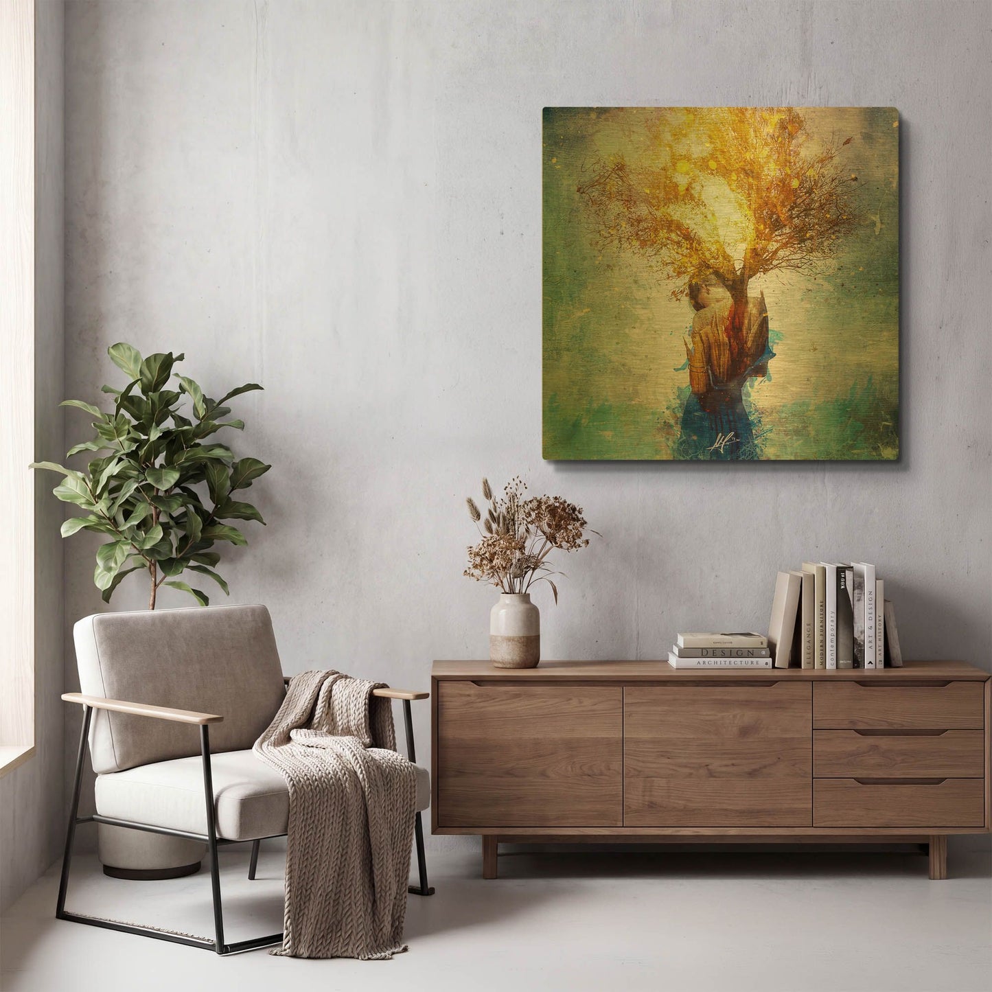 'Forgiveness by Mario Nevado' By Mario Sanchez Nevado Gold Metal Wall Art
