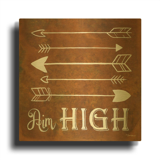 'Aim High' By Britt Hallowell Gold Metal Wall Art