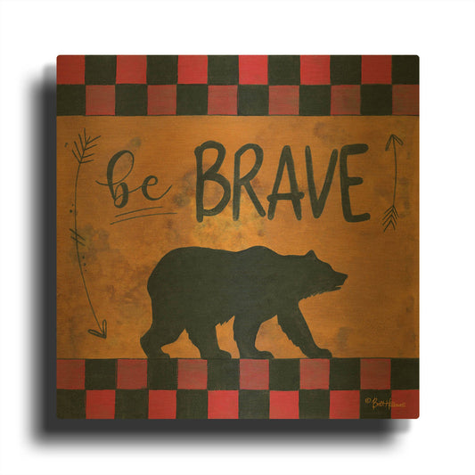 'Be Brave' By Britt Hallowell Gold Metal Wall Art