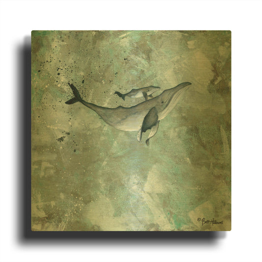 'Simplicity Humpback' By Britt Hallowell Gold Metal Wall Art