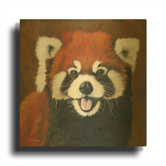 'Red' By Britt Hallowell Gold Metal Wall Art