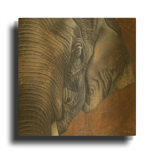 'The Gentlest Giant' By Britt Hallowell Gold Metal Wall Art