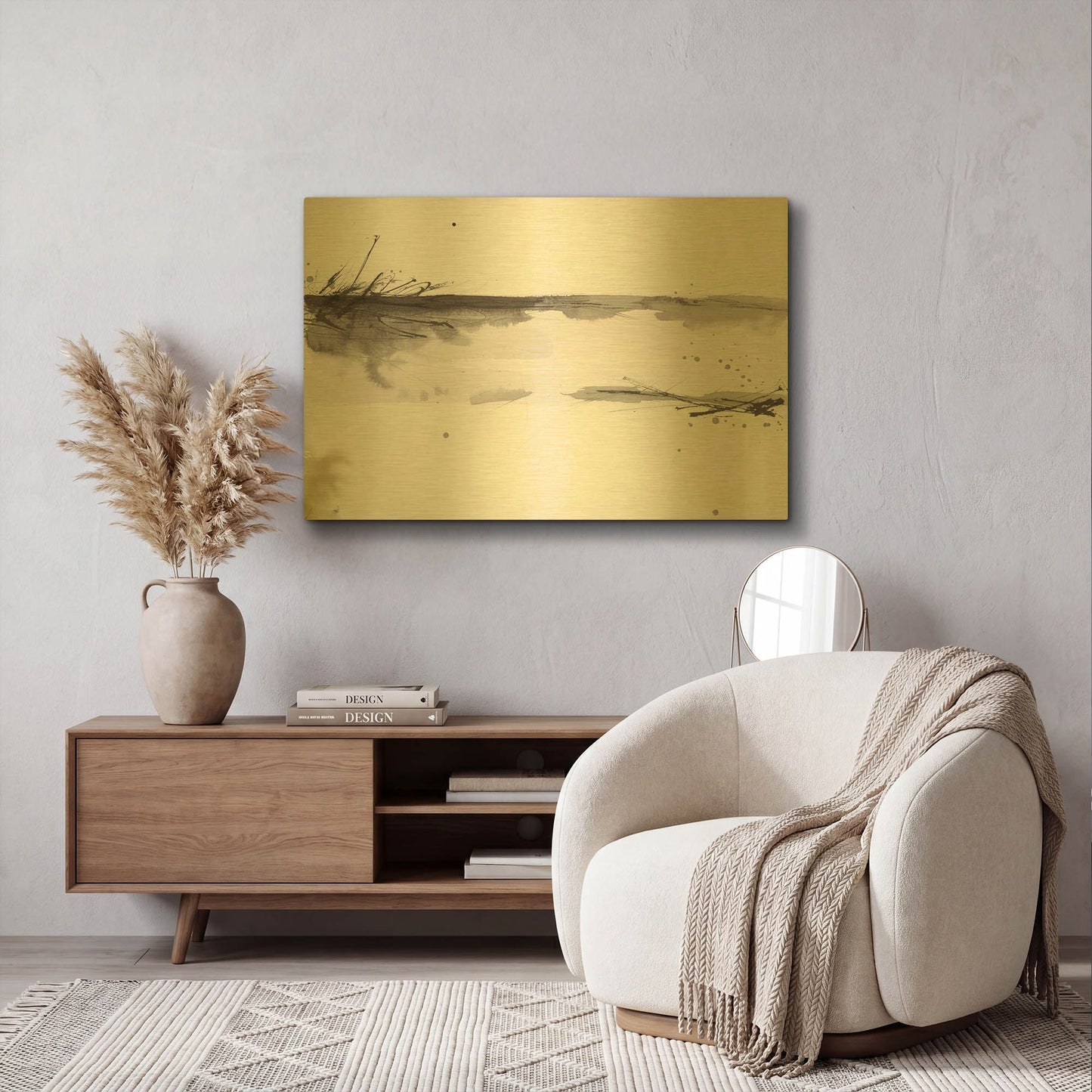 'Simplification Series II' By Britt Hallowell Gold Metal Wall Art