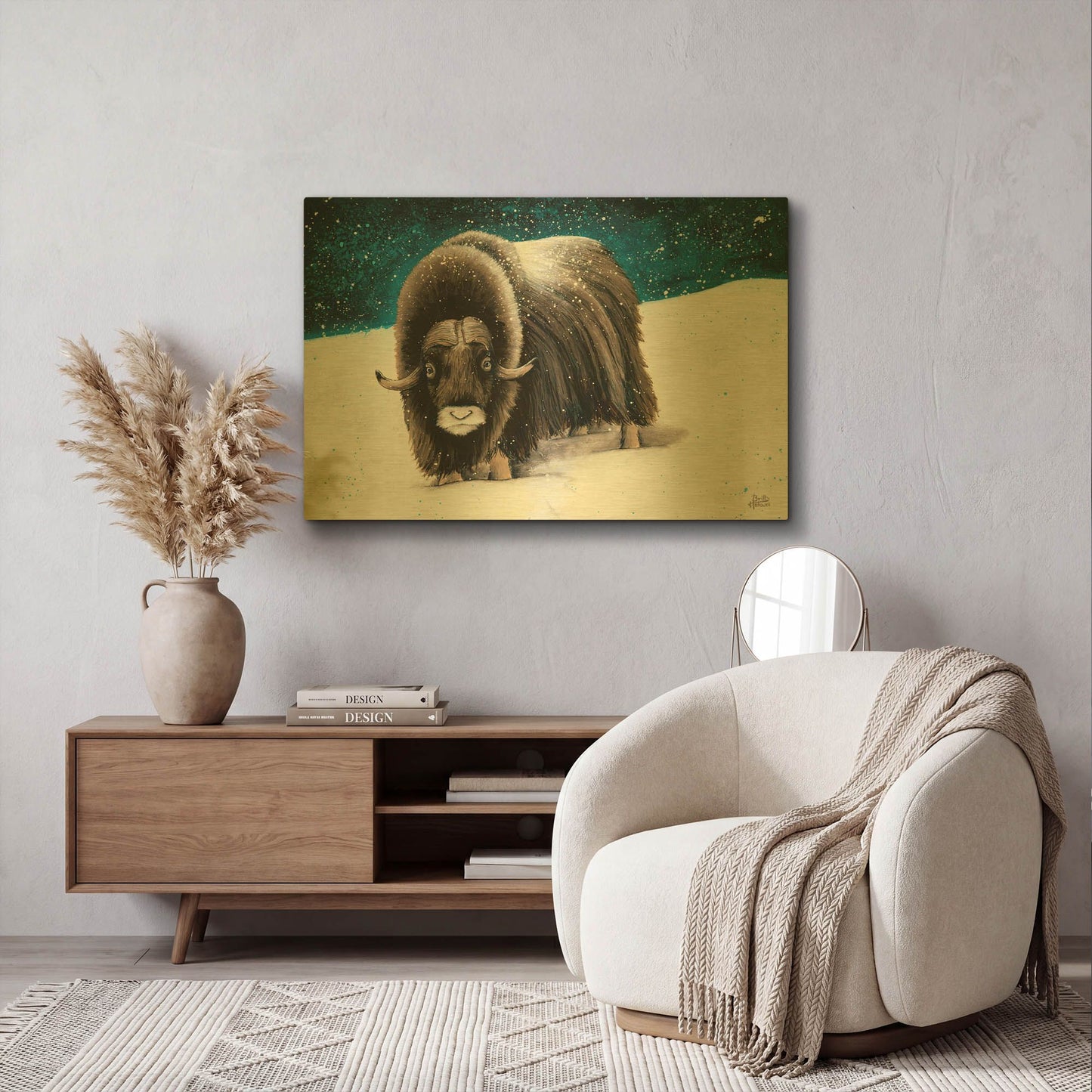 'Dressed for Winter' By Britt Hallowell Gold Metal Wall Art
