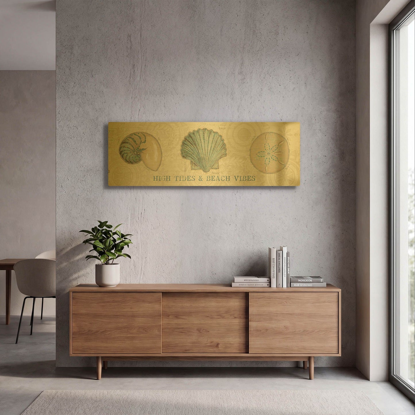 'Beach Treasures 3' By Emily Adams Gold Metal Wall Art