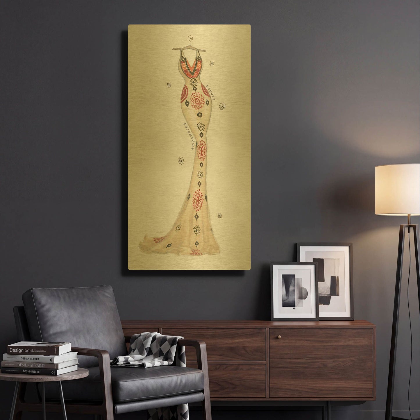 'Empowered Beauty 1' By Emily Adams Gold Metal Wall Art