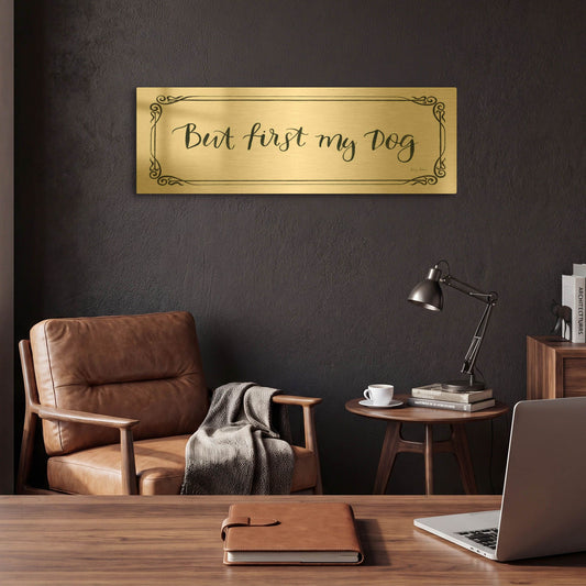 'Furry Fashion Friends V3' By Emily Adams Gold Metal Wall Art