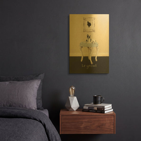 'Le Growl' By Emily Adams Gold Metal Wall Art