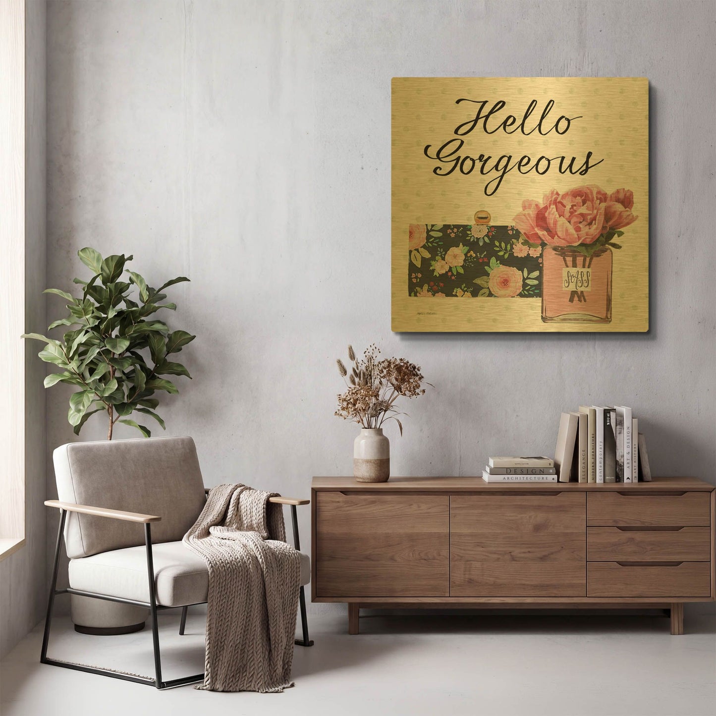 'Simply Splendid 4' By Marco Fabiano Gold Metal Wall Art