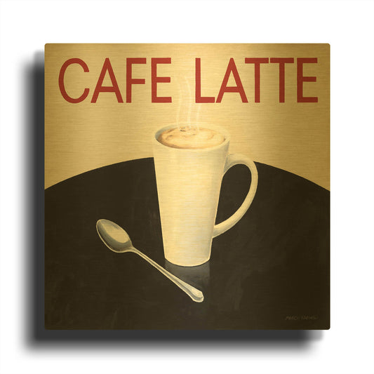 'Cafe Moderne 1' By Marco Fabiano Gold Metal Wall Art