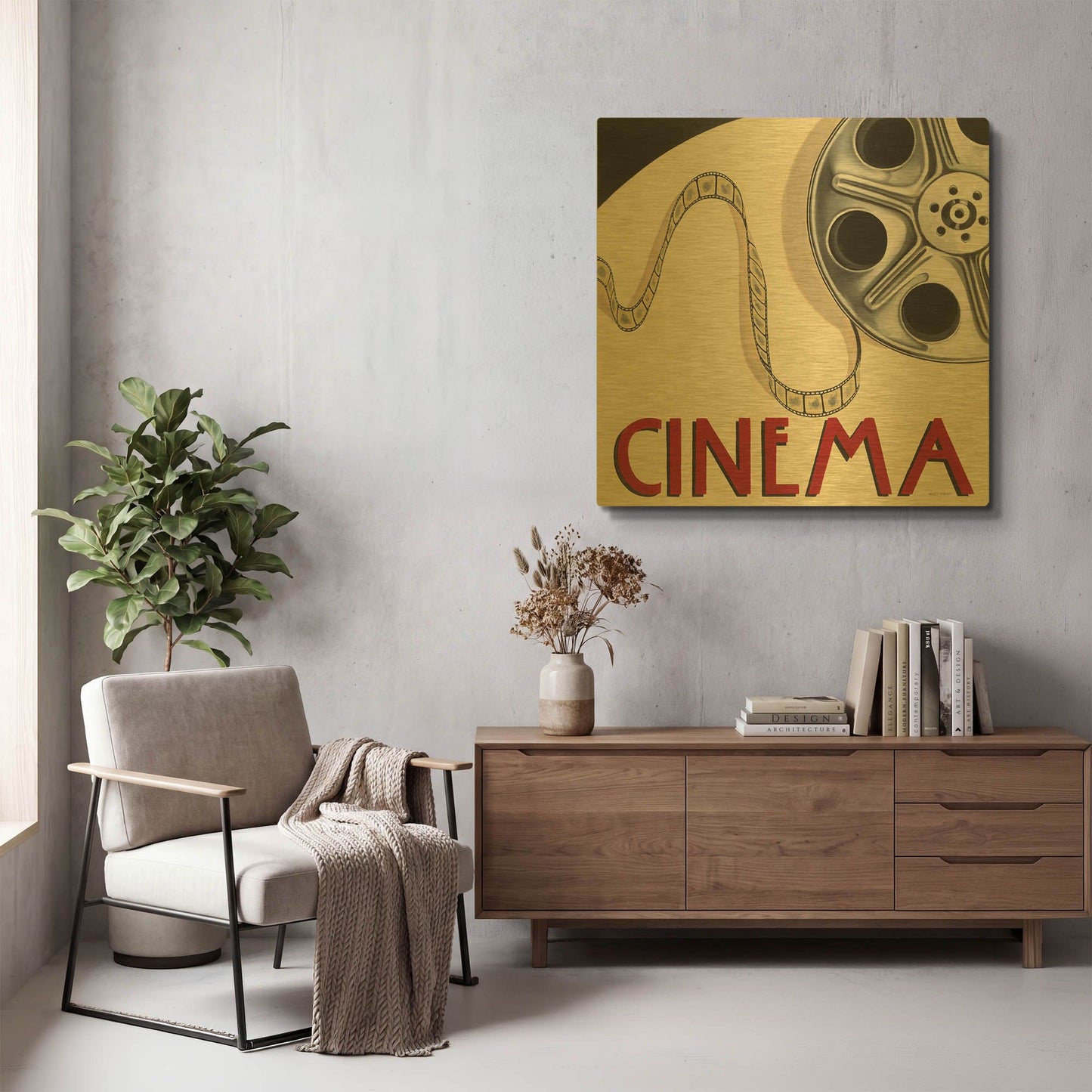 'Cinema' By Marco Fabiano Gold Metal Wall Art