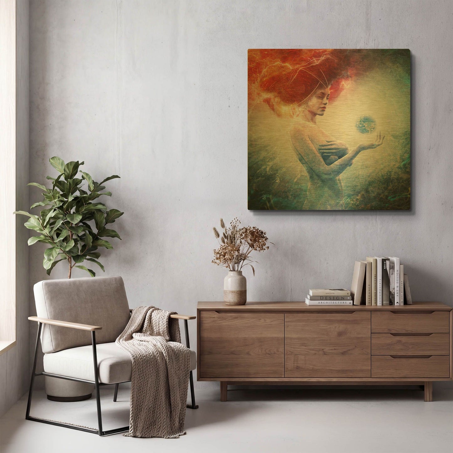 'Living Frequencies' By Mario Sanchez Nevado Gold Metal Wall Art