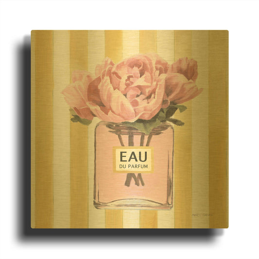 'Simply Splendid Perfume' By Marco Fabiano Gold Metal Wall Art