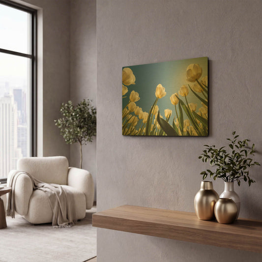 'Look Up in White' By Martin Podt Gold Metal Wall Art