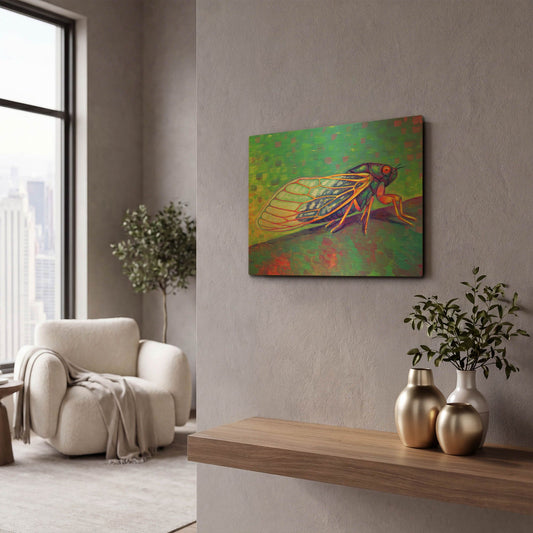 'Magic Cicada' By Rebecca Wang Art Gold Metal Wall Art