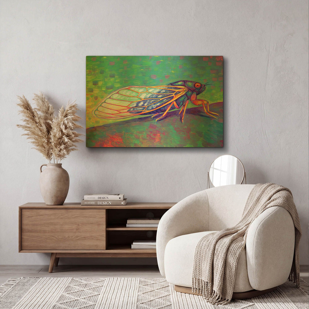 'Magic Cicada' By Rebecca Wang Art Gold Metal Wall Art