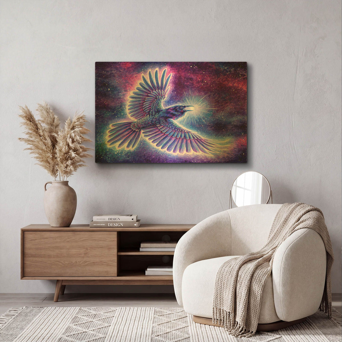 'Raven Placing The Stars' By Rebecca Wang Art Gold Metal Wall Art