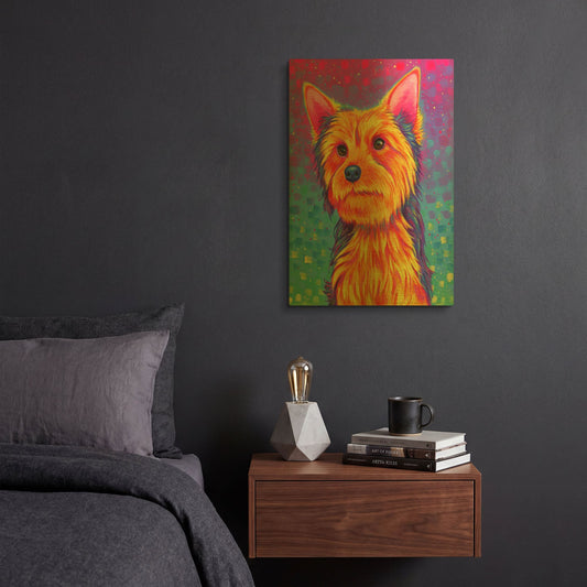 'Yorkshire Terrier' By Rebecca Wang Art Gold Metal Wall Art